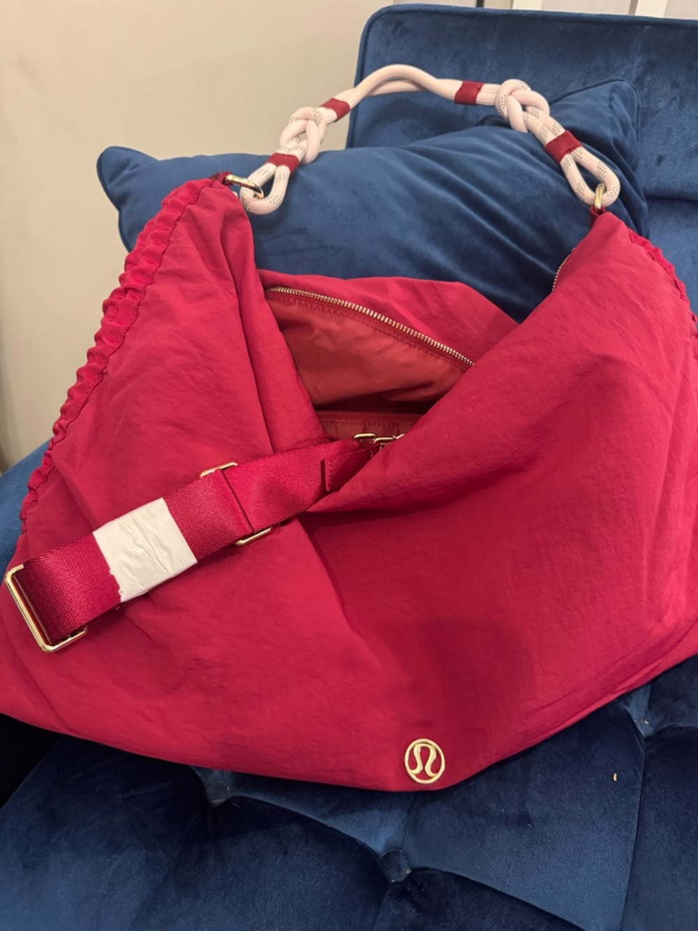 lululemon athletica Raspberry Pink Rope-Handle Shoulder Bag